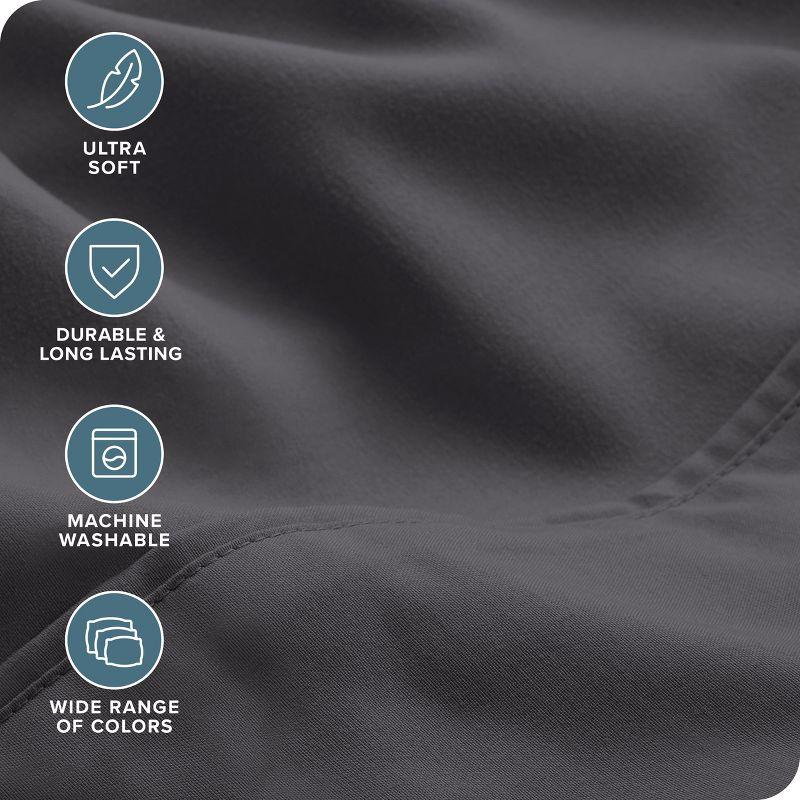 Twin XL Grey 4pc Microfiber Sheet Set by Bare Home