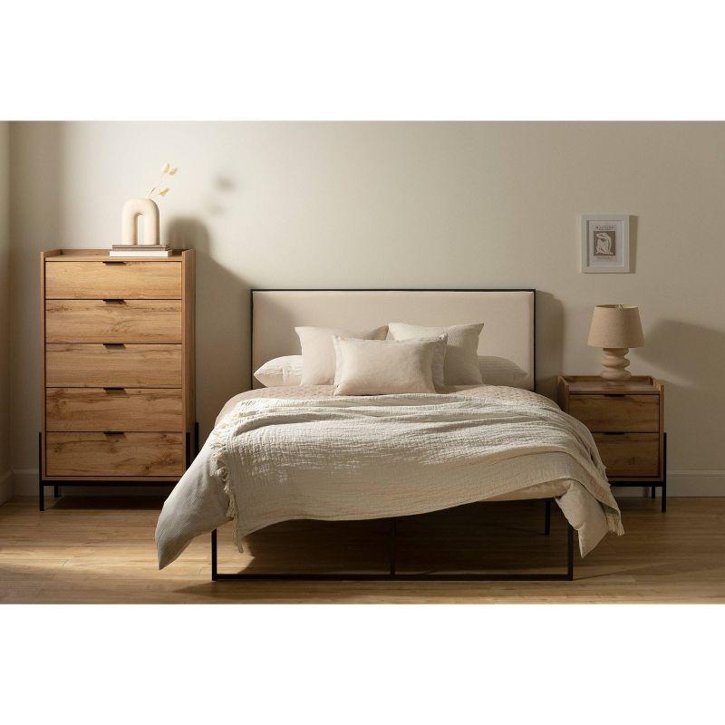 South Shore Queen Upholstered Metal Bed