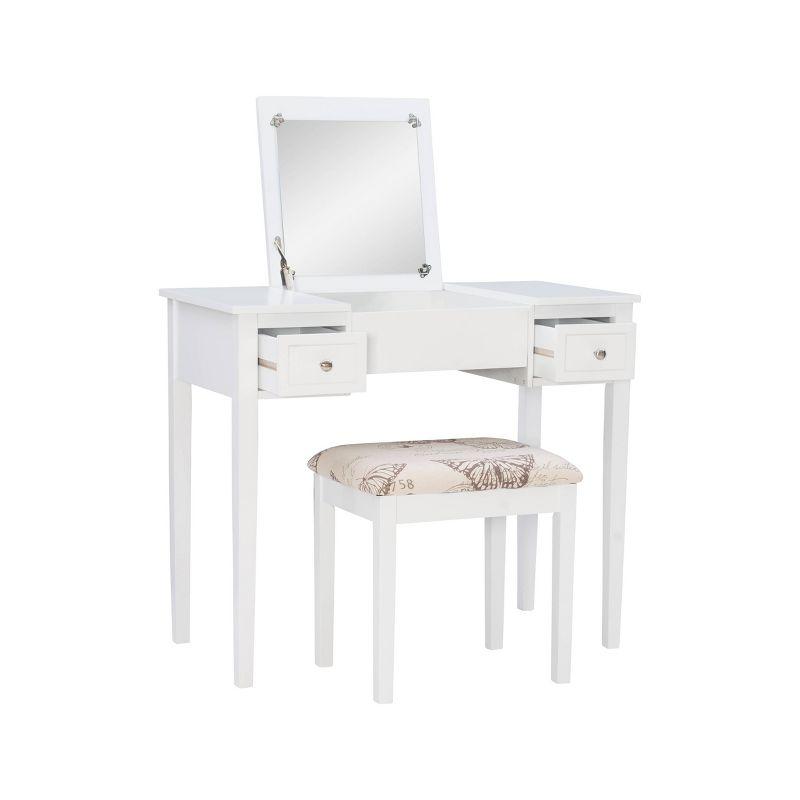 Butterfly Vanity and Stool - Linon