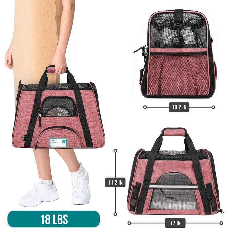 PetAmi Medium Red Soft-Sided Airline Approved Pet Carrier