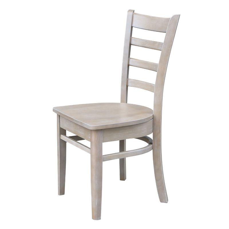 Washed Gray Taupe Ladderback High Wood Side Chair