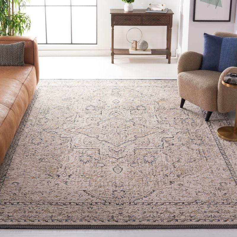 Ivory Elegance 79'' Square Hand-Knotted Cotton Blend Rug