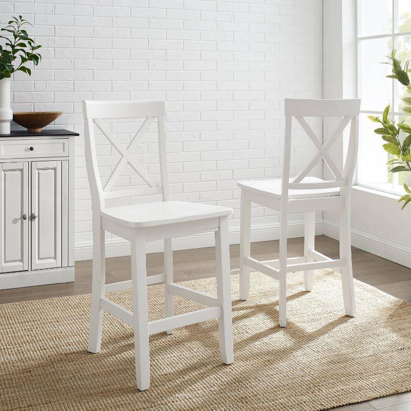 Gracie Oaks Winsley Counter Stool with Solid Wood Frame (Set of 2)
