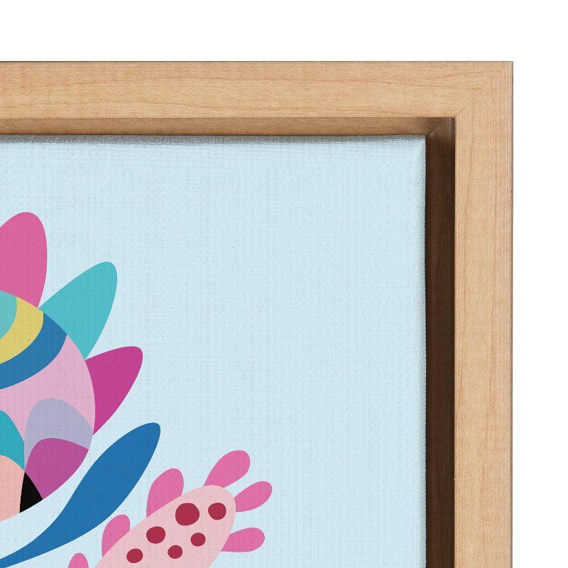 18" x 24" Sylvie Mid Century Modern Whimsical Floral Framed Canvas by Rachel Lee of My Dream Wall - Kate & Laurel All Things Decor