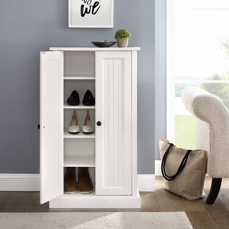 White Coastal Adjustable Shelving Accent Cabinet