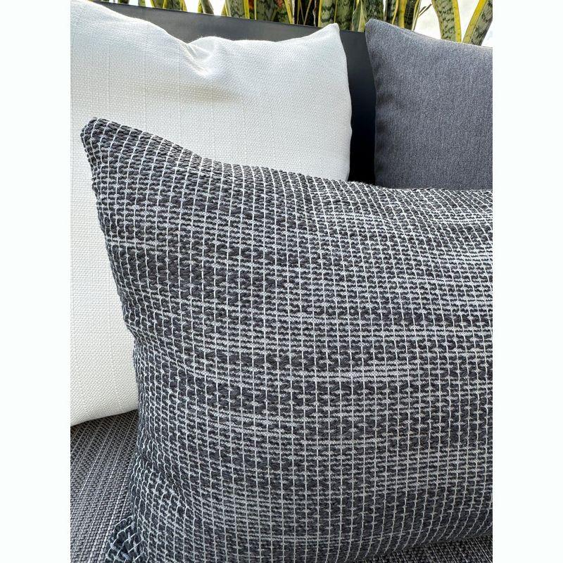 Natural Waves Black Indoor Outdoor Pillow