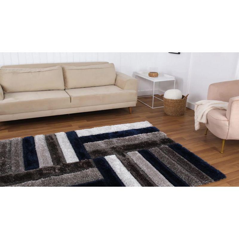 Luxe Weavers Lantanas Shag Geometric Area Rug, Modern, Stain Resistant, Plush Indoor Rug