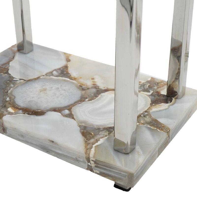 16"x27" Agate Table Lamp Silver/Gray - A&B Home