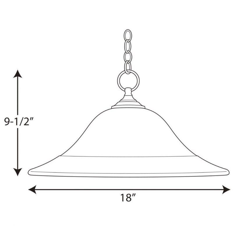 Progress Lighting Trinity 1-Light Pendant, Ceramic, Antique Bronze, Etched Glass Shade