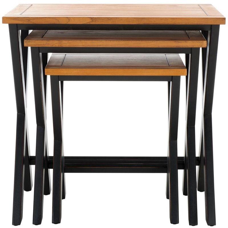 Jack Tray Tables - Black/Oak - Safavieh.