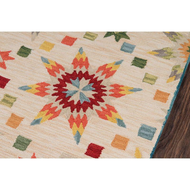 Momeni 8'x10' Geometric Tufted and Hooked Area Rug Beige: Handmade Low Pile Indoor Rug, Cotton Backing