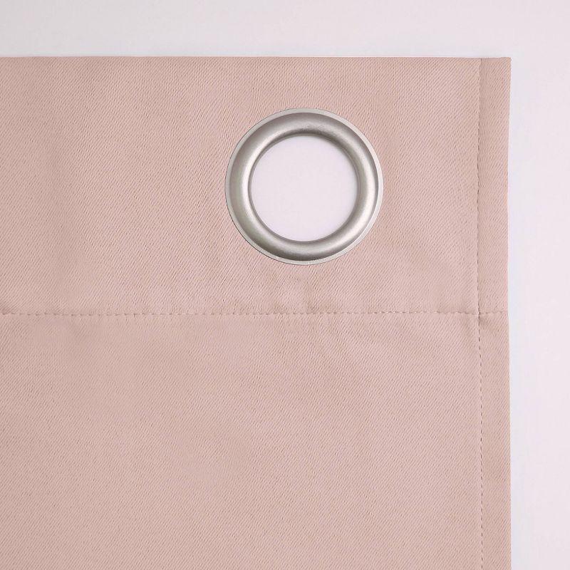 40"x95" Sun Zero Blackout Riley Kids' Bedroom Grommet Curtain Panel Blush: Noise Reduction, Energy Efficient
