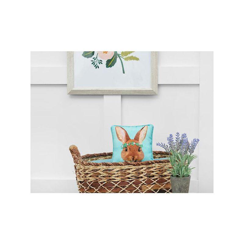 C&F Home 8" x 8" Clover Easter Spring Themed Bunny Spring Small/Petite Printed Accent Throw Pillow
