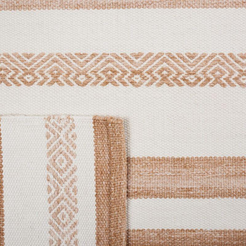 Striped Kilim STK428 Hand Woven Area Rug - Beige/Ivory - 4'x6' - Safavieh.