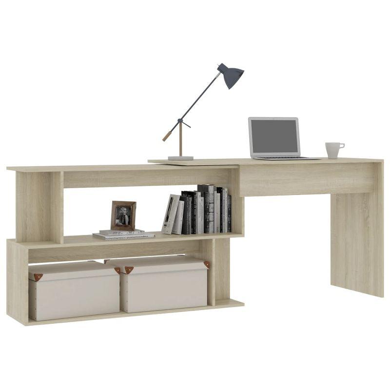 vidaXL Corner Desk Gray 78.7"x19.7"x29.9" Engineered Wood