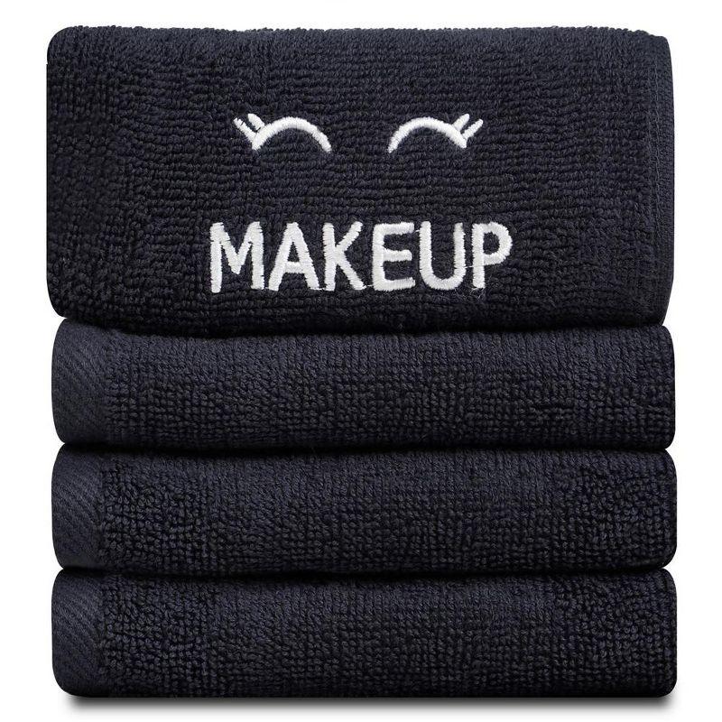 Luxury Hotel Collection Black Makeup Removal Washcloths Bleach Safe | Set of 6 | 13x13