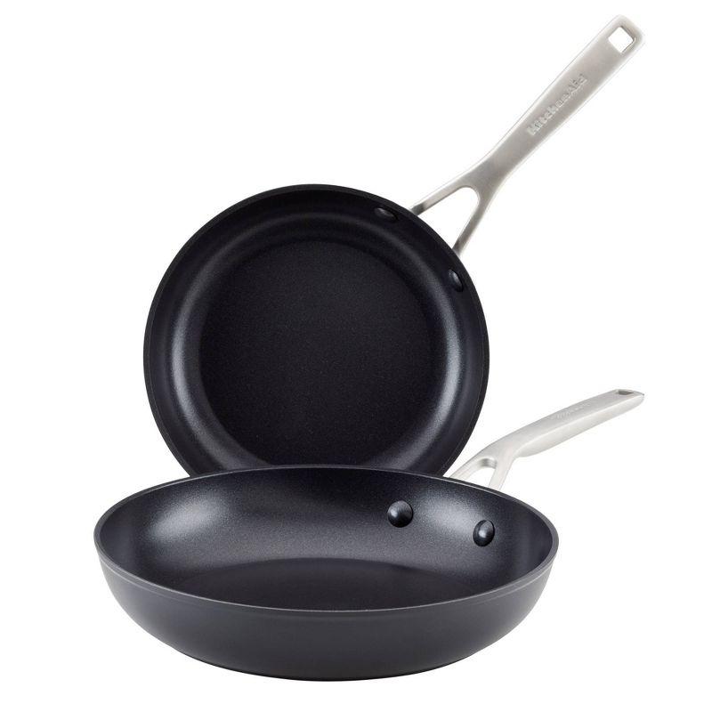 KitchenAid Hard Anodized Induction Nonstick Frying Pans / Skillet Set, 8.25 Inch and 10 Inch