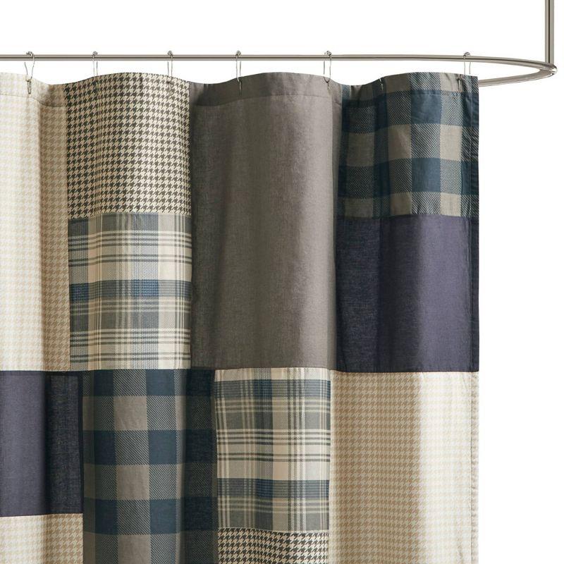 Woolrich Winter Hills Cotton Shower Curtain Tan : Microfiber, Machine Washable, Non-Slip Backing