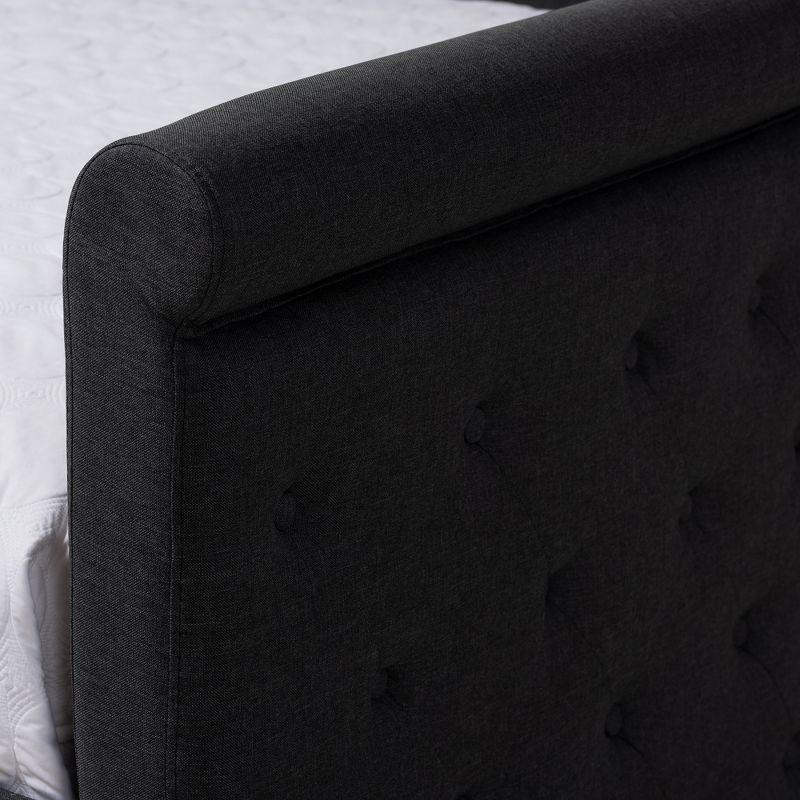 Full Alena Daybed with Trundle Dark Gray - Baxton Studio: Upholstered Bedroom Furniture, No Box Spring Needed