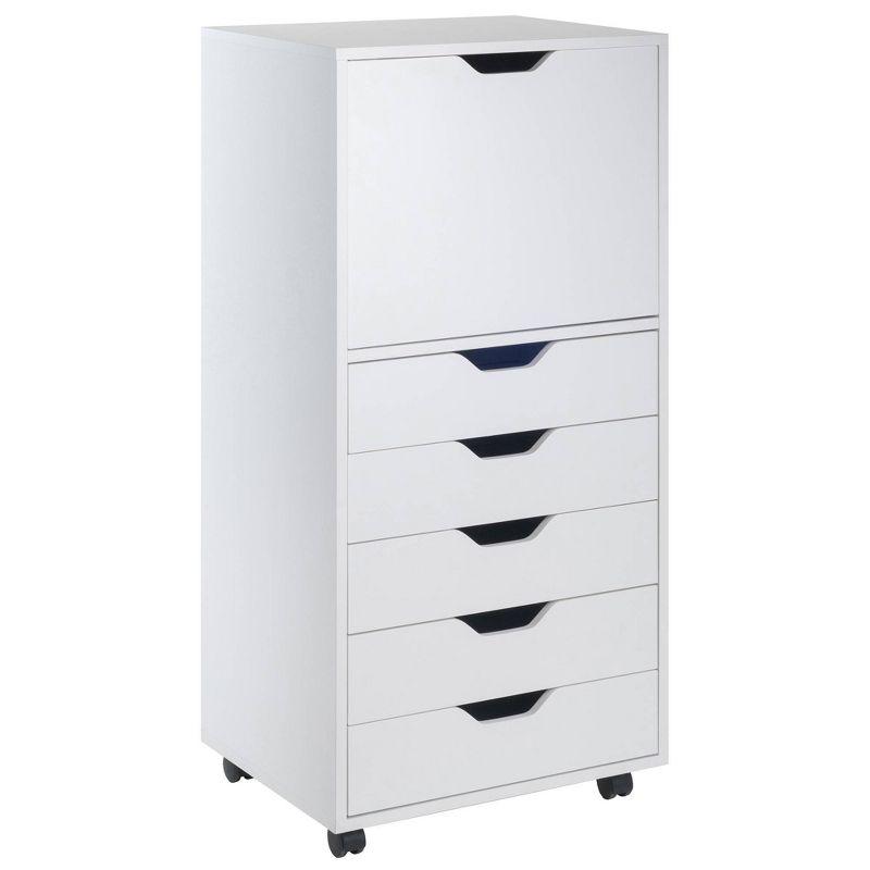 Halifax 5 Drawer Cabinet White - Winsome: Wood Composite Office Furniture, Printer Stand with Storage