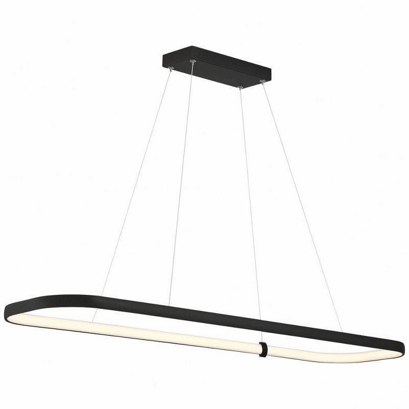 Sleek Matte Black Aluminum LED Pendant - 13" Contemporary Design