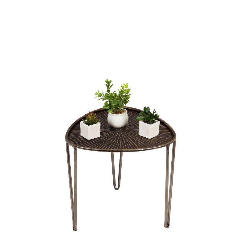 Evergreen Beautiful Leaf Shape Metal Nested Side Tables, Set of 3 - 21 x 21 x 19 Inches Homegoods and Decorations for Every Space