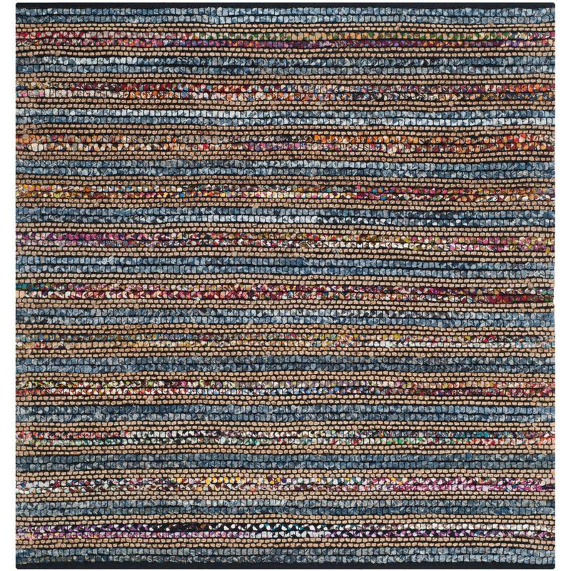 Cape Cod CAP361 Hand Woven Area Rug - Blue/Multi - 6'x6' - Safavieh.