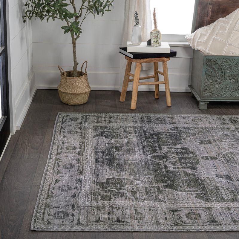 Alanya Ornate Medallion Washable Area Rug - JONATHAN Y