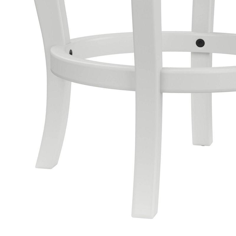 Hillsdale Furniture 25" Ellendale Wood Counter Height Barstool White: Nautical Style, Matte Finish, Polyester Upholstery