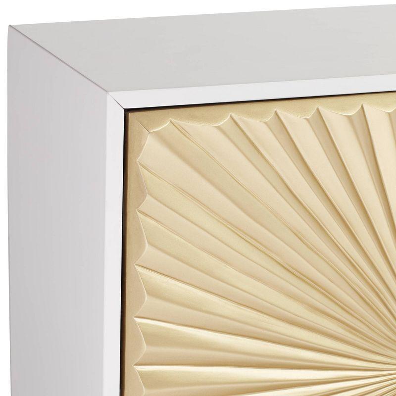 55 Downing Street Starburst 32" Wide White and Gold 2-Door Cabinet