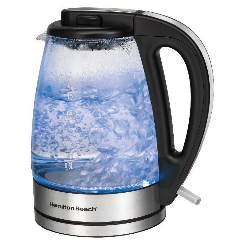 Hamilton Beach 1.7L Glass Electric Kettle with LED Indicator