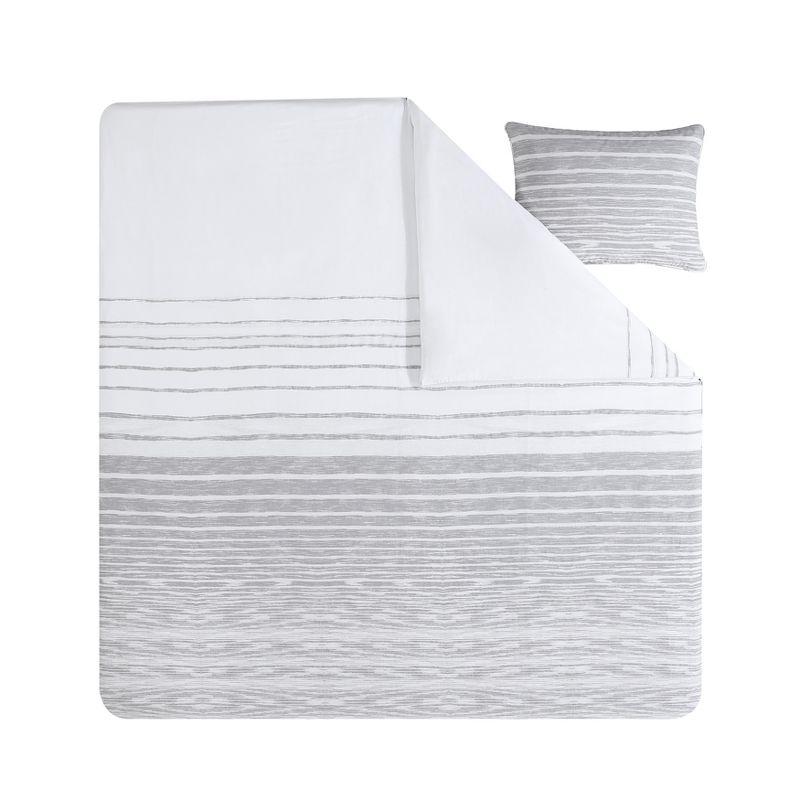 Kenneth Cole Kenneth Cole Abstract Stripe Cotton Grey Comforter Set