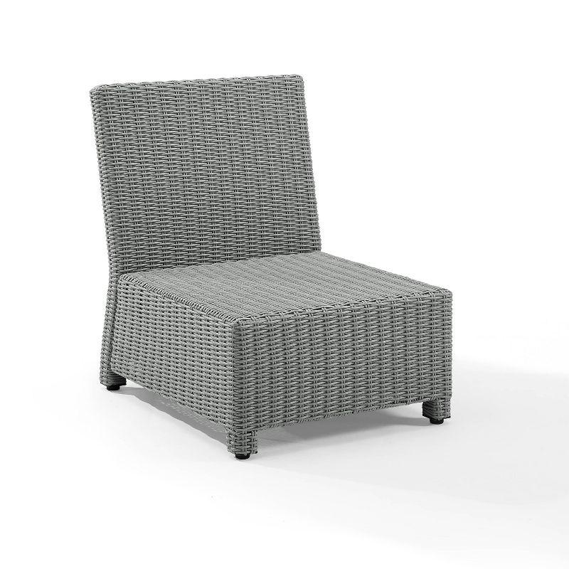 Bradenton Outdoor Wicker Sectional Center Chair - Navy/Gray - Crosley: Steel Frame, UV & Weather-Resistant