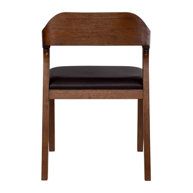 Rasmus Dining Chair Chestnut - Boraam: Acacia Wood, Faux Leather, Easy-to-Clean, 250lb Capacity