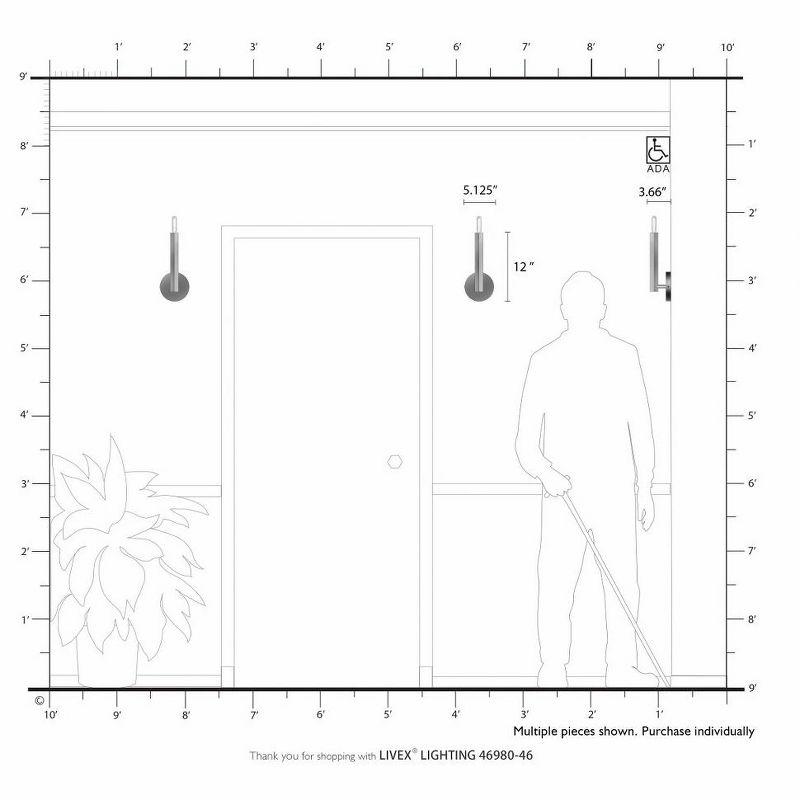 Livex Lighting Monaco 1 - Light Wall Light in  Black Chrome