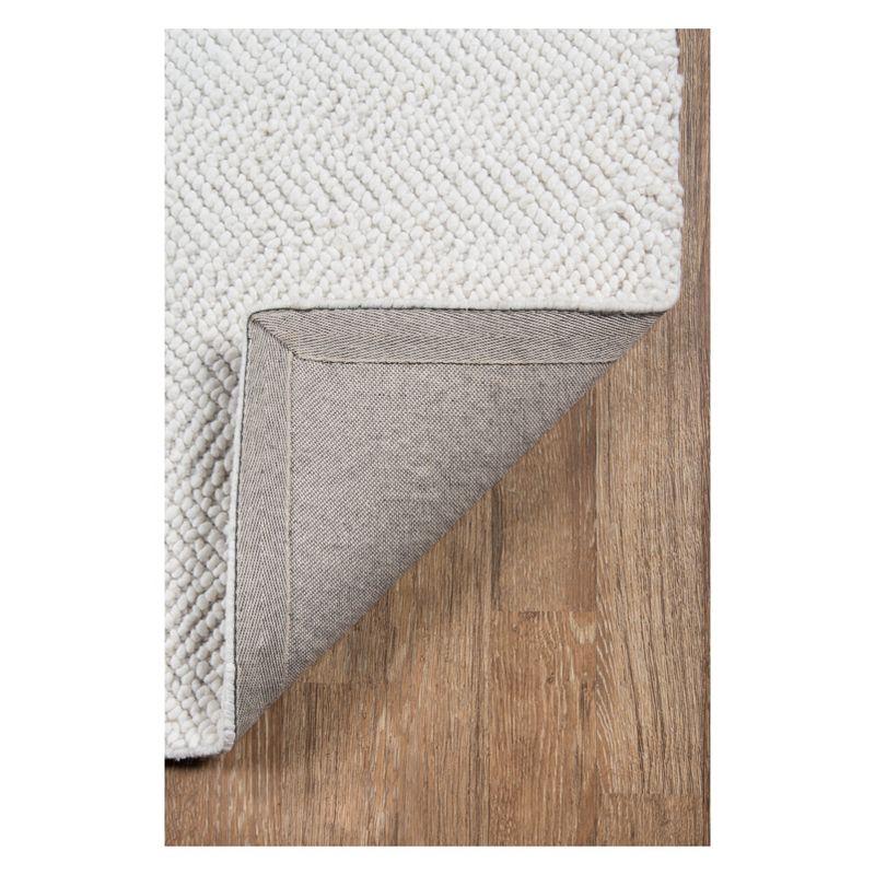 5'X8' Solid Woven Area Rug Ivory - Erin Gates By Momeni: Modern Low Pile Handmade Rectangle, Indoor Use, Spot Clean