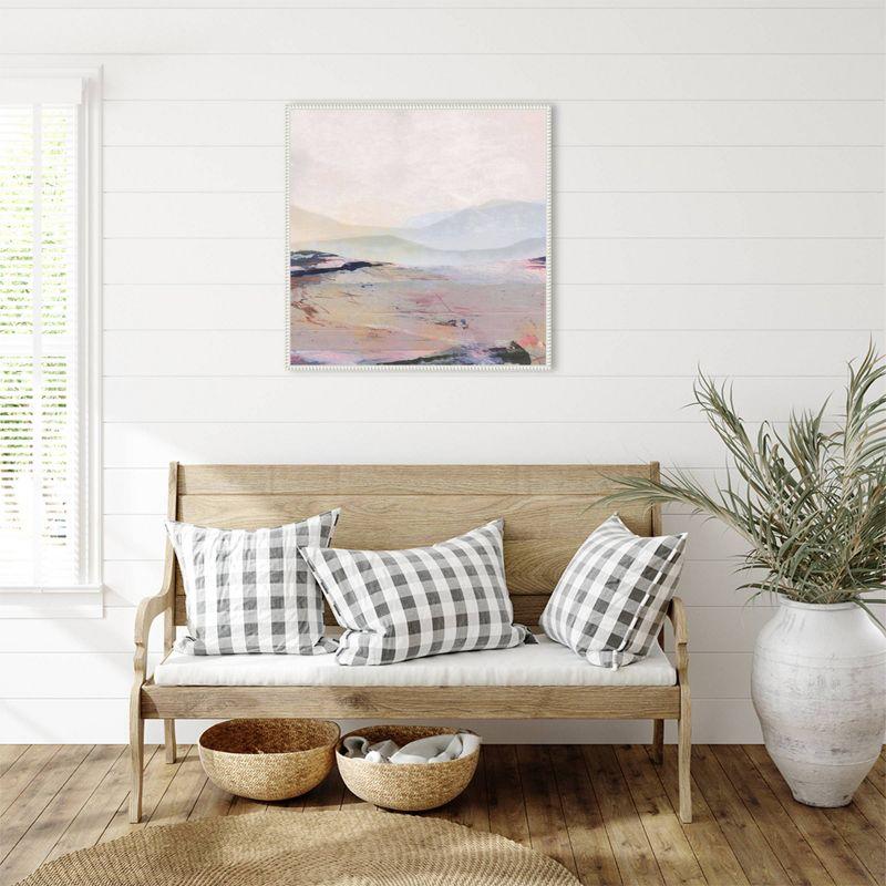 30"x30" Summer Horizon by Dan Hobday Framed Canvas Wall Art Print White - Amanti Art: Modern Decor, Lithograph, Horizontal Layout