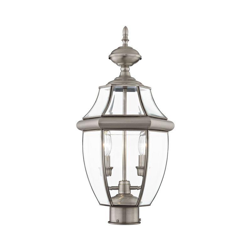 Lighting Lumens Outdoor Post Lantern Pendant with Clear Glass Shade - 2 Light Fixture