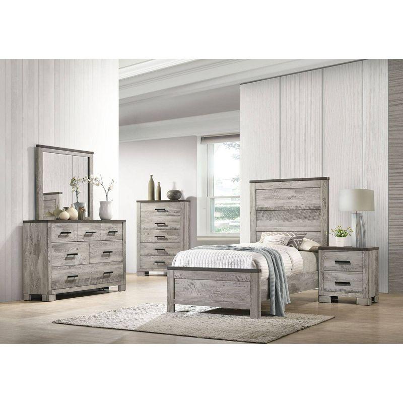 Adam Twin Panel 3PC Bedroom Set in Light and Dark Gray