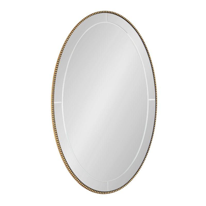 Kate & Laurel All Things Decor 24"x36" Gwendolyn Beaded Oval Wall Mirror Gold