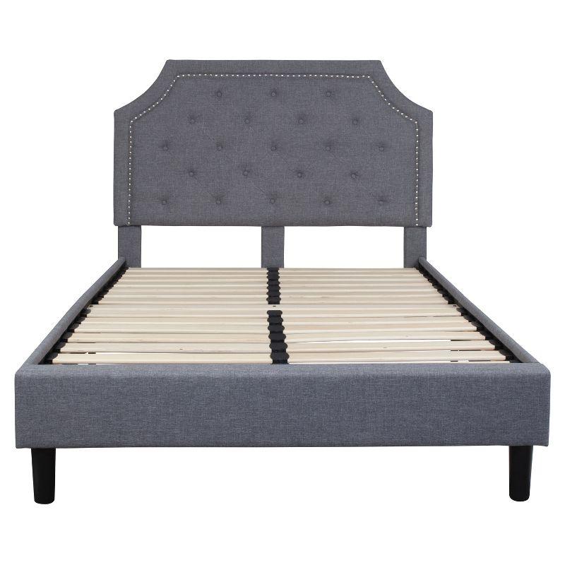 Flash Furniture Brighton Full Size Tufted Upholstered Platform Bed in Light Gray Fabric