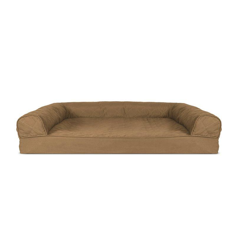 FurHaven Quilted Orthopedic Sofa Dog Bed - Large, Warm Brown