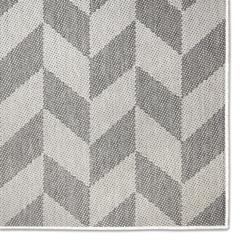 Nicole Miller New York Patio Country Calla Herringbone Indoor/Outdoor Area Rug, Black/Gray