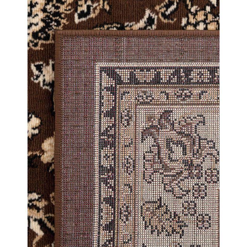 Reversible Brown and Ivory Synthetic 9' x 12' Rectangular Area Rug