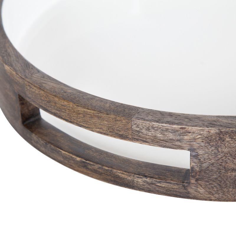 Kate and Laurel Ehrens Round Decorative Wood Tray