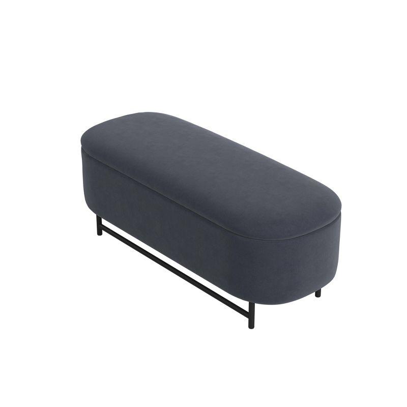 Homepop Ellipse Storage Bench With Metal Legs - Cream Boucle With Yarns