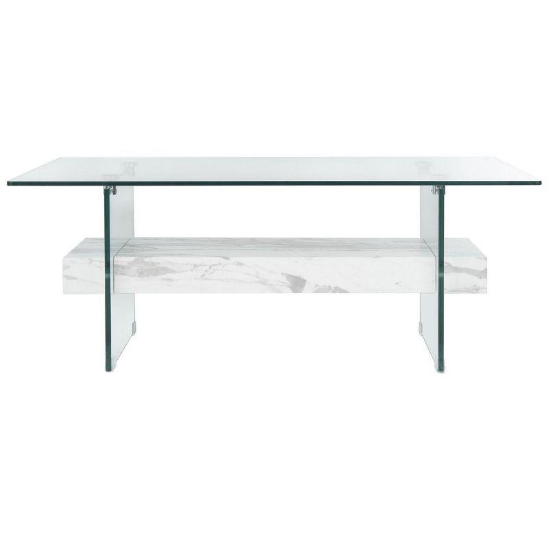 Kayley Coffee Table - Glass/White - Safavieh
