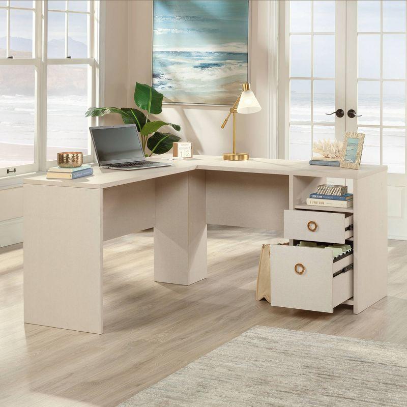 Sauder Grand Coastal L Desk Dove Linen