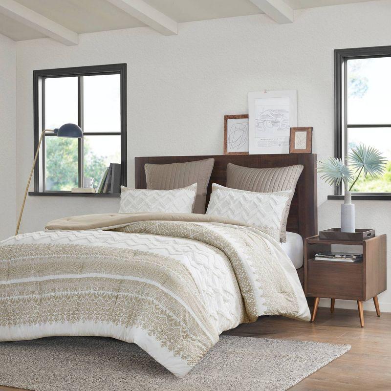 Mila 3 Piece Cotton Comforter Set with Chenille Tufting