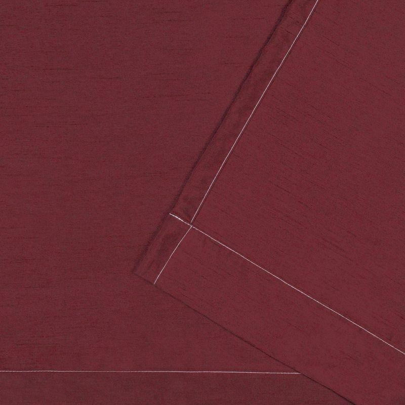 Set of 2 96"x54" Chateau Striped Faux Silk Grommet Top Curtain Panel Burgundy/Taupe - Exclusive Home: Modern Window Drapes